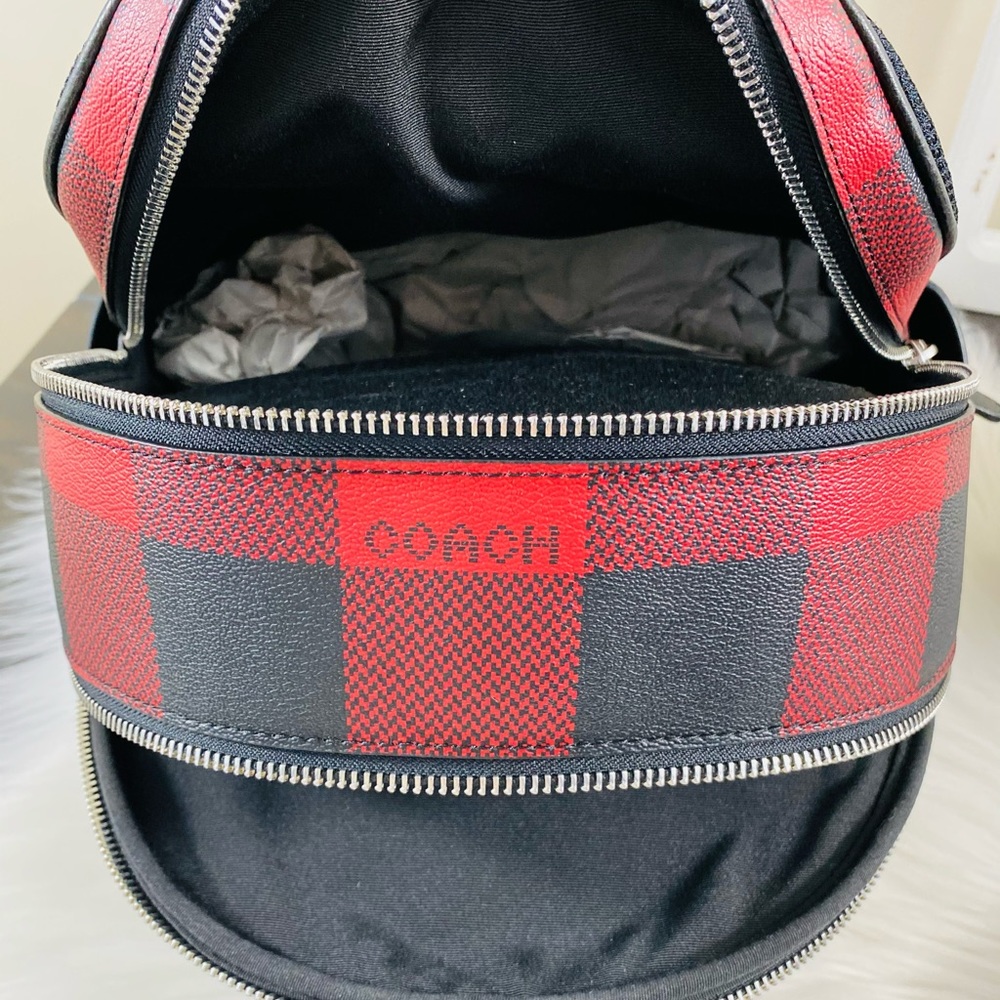 COACH Buffalo Plaid Court Backpack - Picture 8 of 16